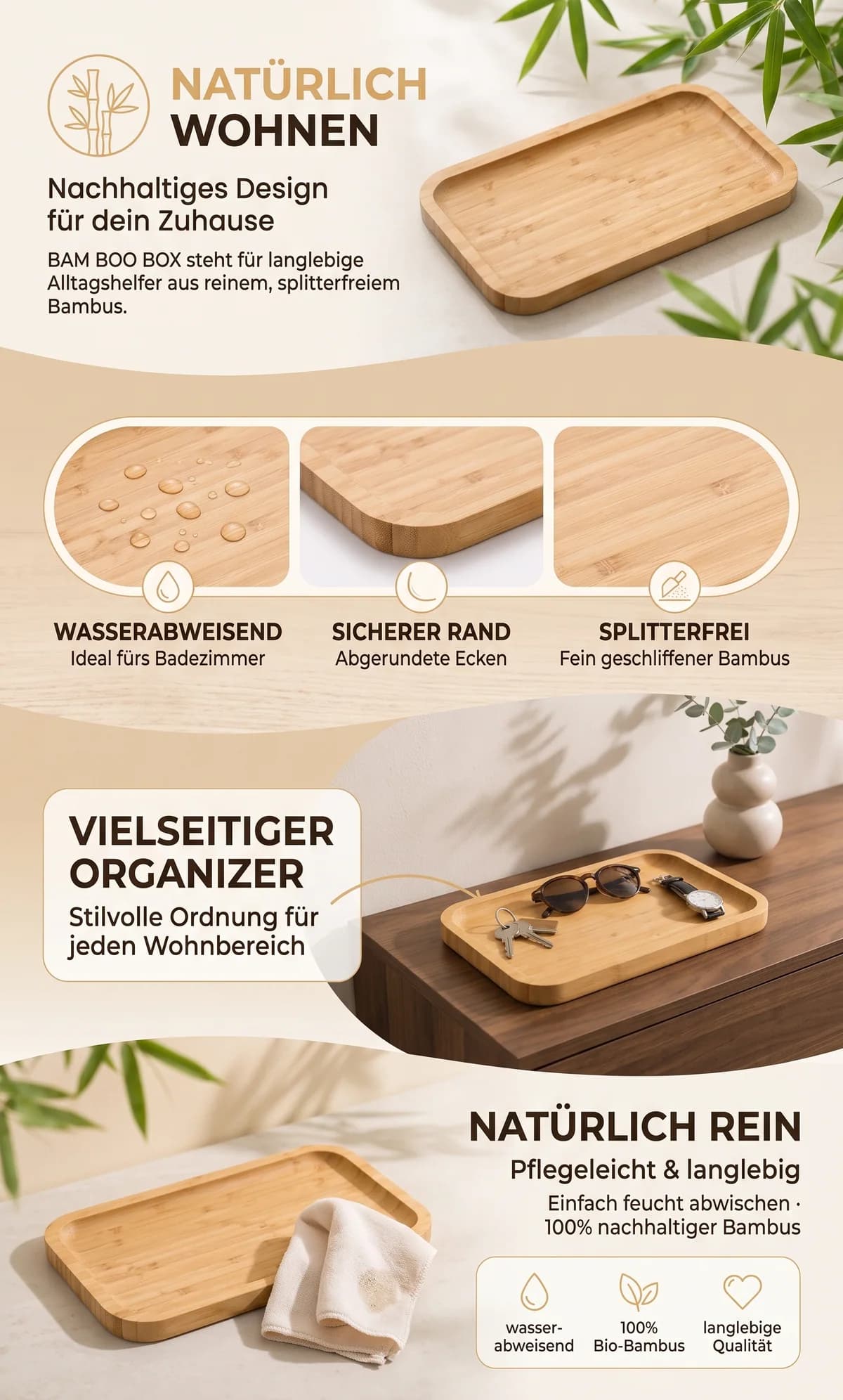 Connected German Premium A+ composition for a bamboo tray